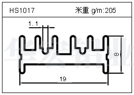 高密齿铝型材HS1017