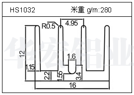 桥架铝型材HS1032