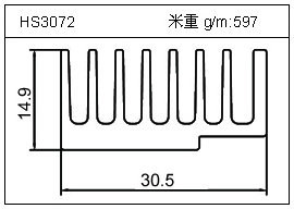 日光灯铝型材HS3072