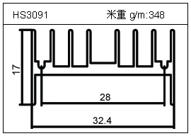 日光灯铝型材HS3091