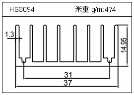 高密齿铝型材HS3094