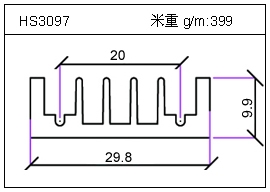 高密齿铝型材HS3097