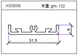 高密齿铝型材HS3098