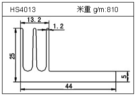 高密齿铝型材HS4013